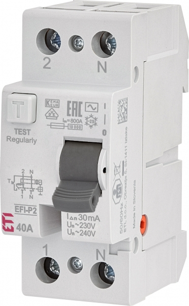 Дифференциальное реле (УЗО) EFI6-P2 AС 40/0,03